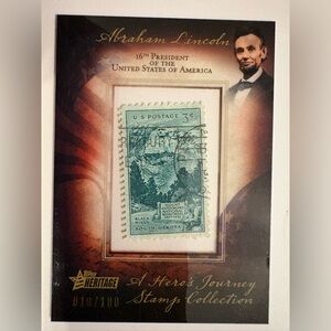 2009 Topps Abraham Lincoln Stamp Collection 013/100 Numbered Trading Card RARE